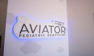 aviator-pediatric-children's-dentistry-sign-at-office-Watauga-TX